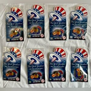 New York Yankees 2007 Collectible Pins - includes Jeter, Rivera, Pettitte